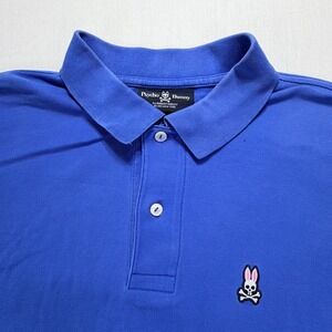 Psycho Bunny Polo Shirt Mens 8 XXL Blue Short Sleeve Pima Cotton Preppy